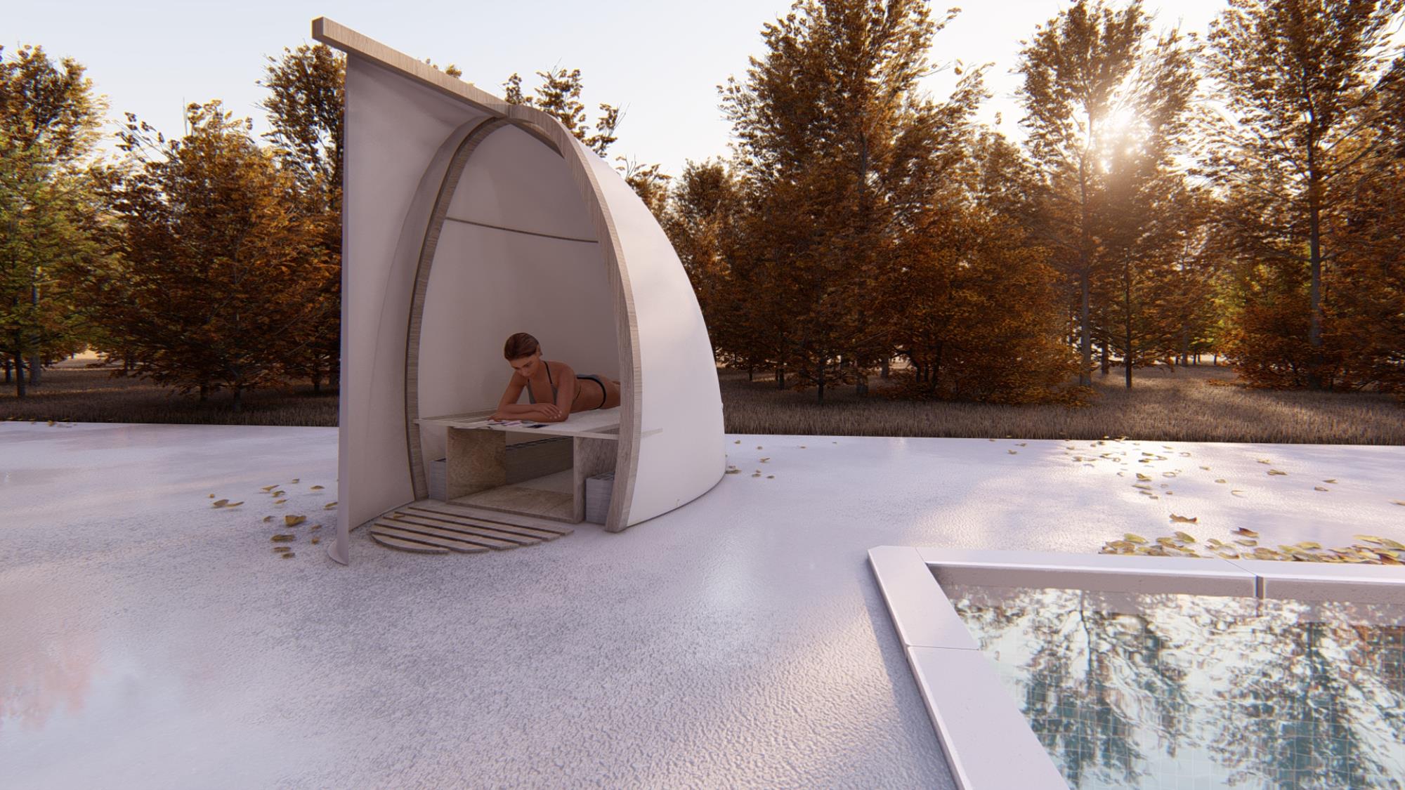 víťazný projekt študentskej kategórie - fínska sauna
