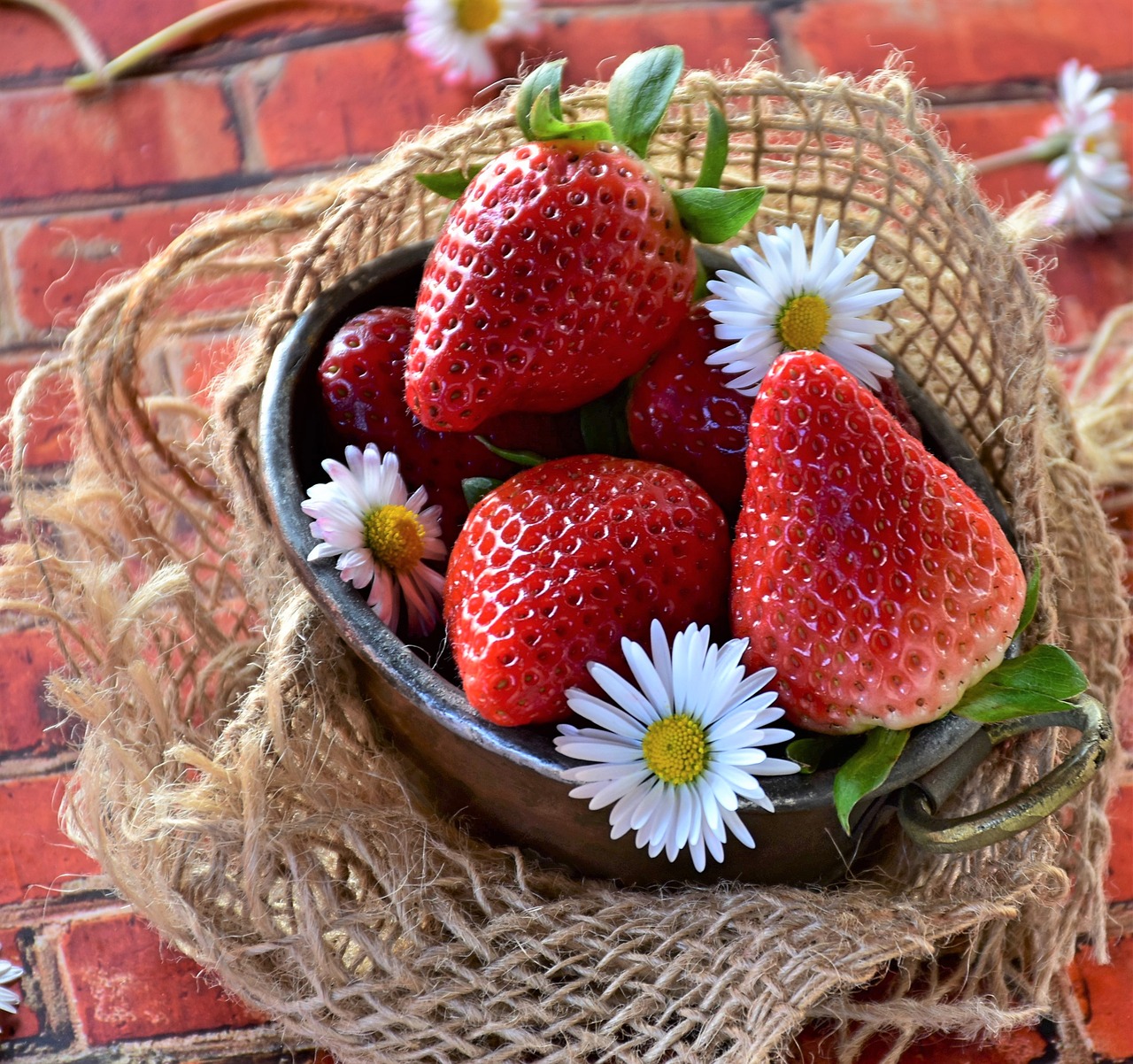 krásne a zdravé jahody vypestované v PVC kvetináči na jahody