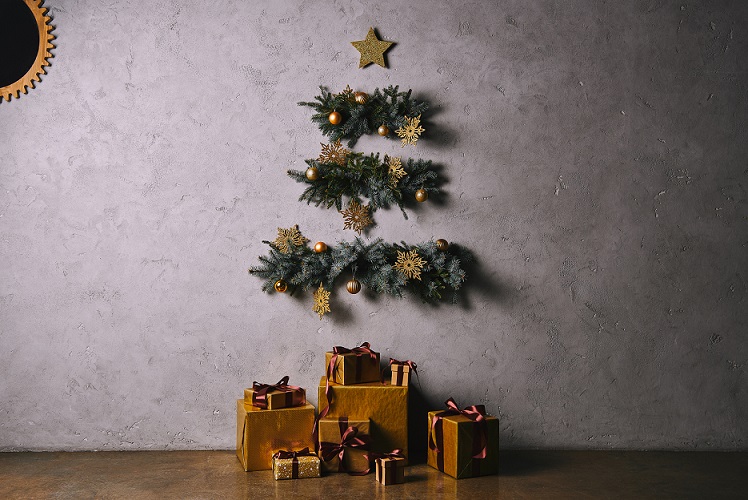 Vianočný stromček na stene 
